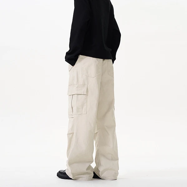 Herren Relaxed Utility-Cargohose im Palazzoschnitt aus Baumwoll-Twill Nord Taschen