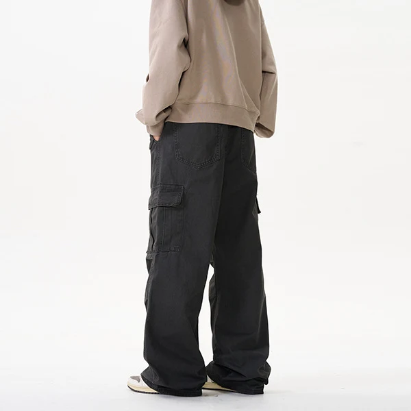 Herren Relaxed Utility-Cargohose im Palazzoschnitt aus Baumwoll-Twill Nord Taschen