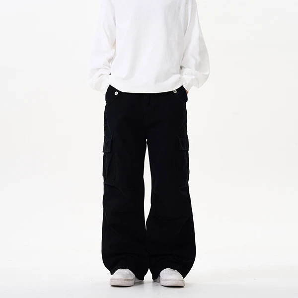 Herren Relaxed Utility-Cargohose im Palazzoschnitt aus Baumwoll-Twill Nord Taschen