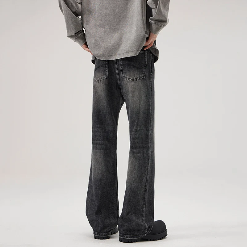 Herren Relaxed-Straight Denim-Jeans mit extra langem Saum und Vintage-Finish Nord Taschen