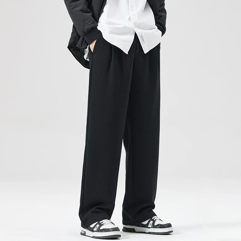Herren Relaxed-Fit Soft-Jersey Palazzo-Hose mit elastischem Bund und Bügelfalte Nord Taschen