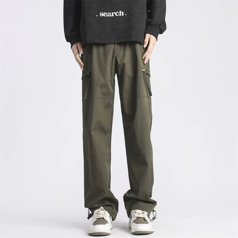 Herren Cargo-Twill-Hose mit elastischem Bund, Reißverschlusstaschen und Kordelzug Nord Taschen
