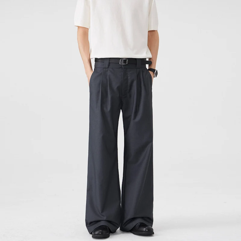 Herren Weite Bundfalten-Hose mit hoher Taille und Stretch-Baumwollmix Nord Taschen