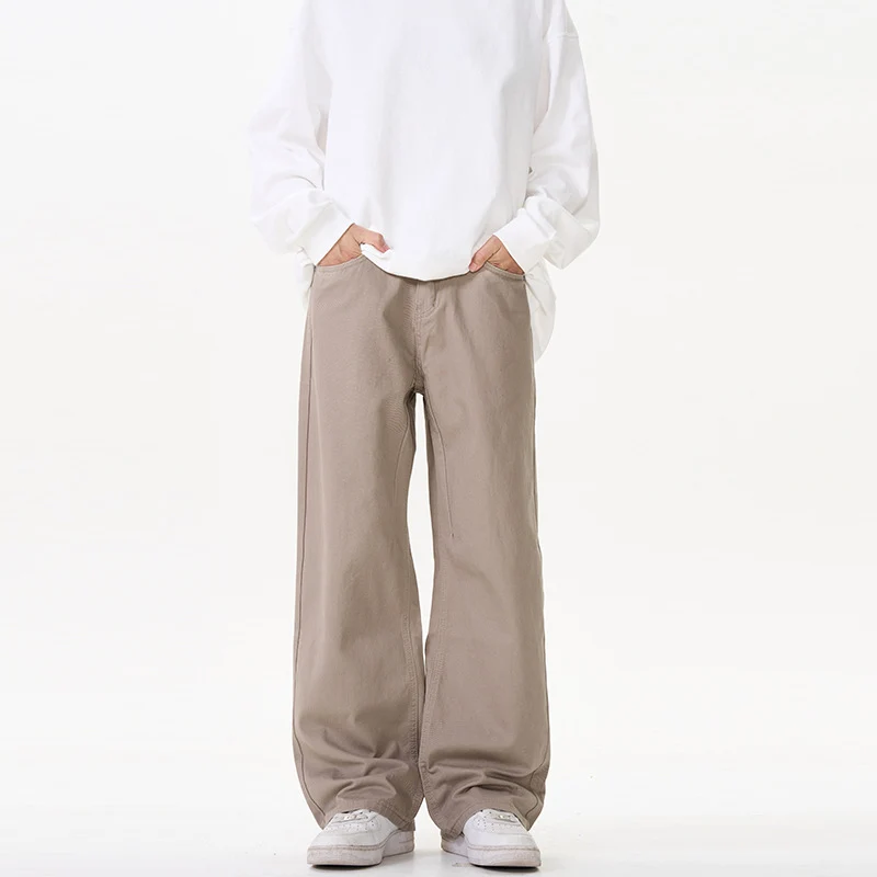 Unisex Weit geschnittene Chinohose mit tiefem Schritt und lässigem Bund Nord Taschen
