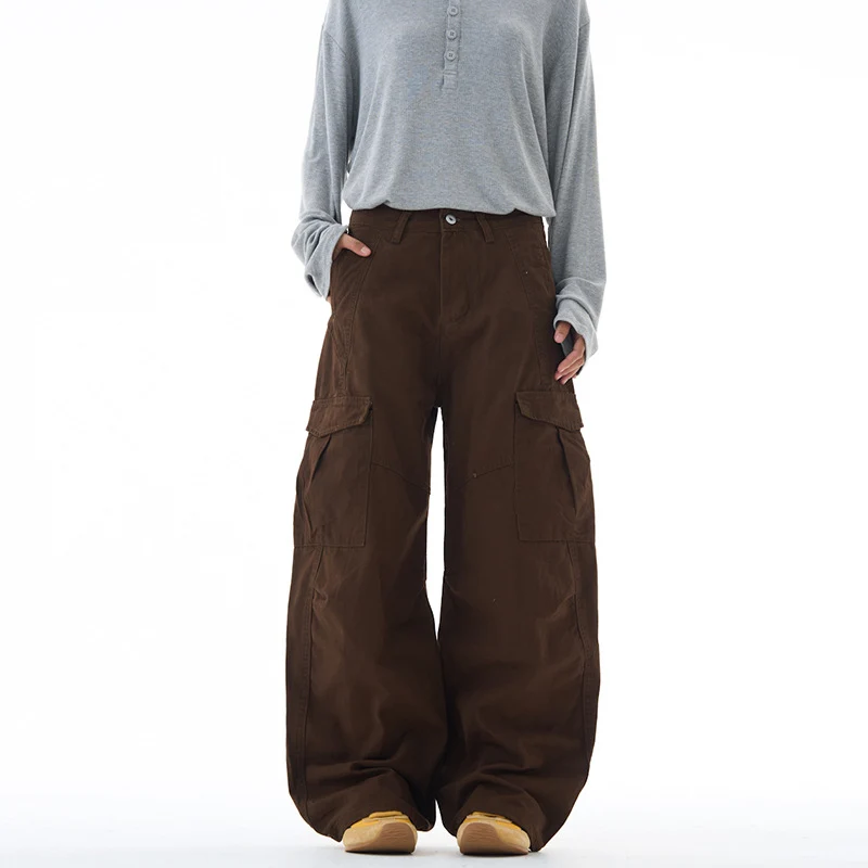 Unisex Ultraweite Cargohose mit tiefem Schritt und großen Klappentaschen Nord Taschen