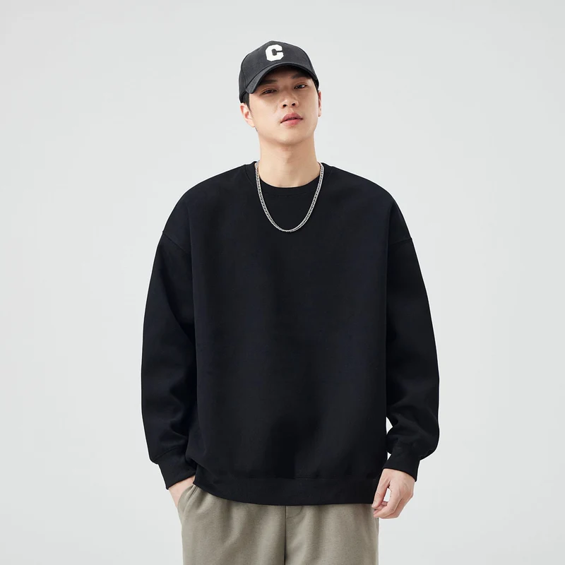 Unisex Oversize Baumwoll-Sweatshirt mit Rundhalsausschnitt und breiten Bündchen Nord Taschen