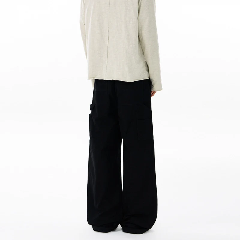 Herren Bodenlange Baggy-Twill-Hose mit tiefem Schritt, elastischem Bund und Utility-Seitentaschen Nord Taschen