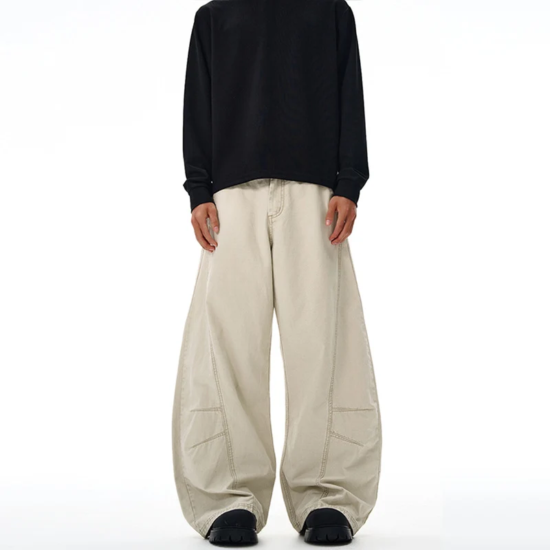 Herren Baggy-Palazzo-Hose aus schwerem Baumwoll-Canvas mit verstärkten Knieeinsätzen Nord Taschen