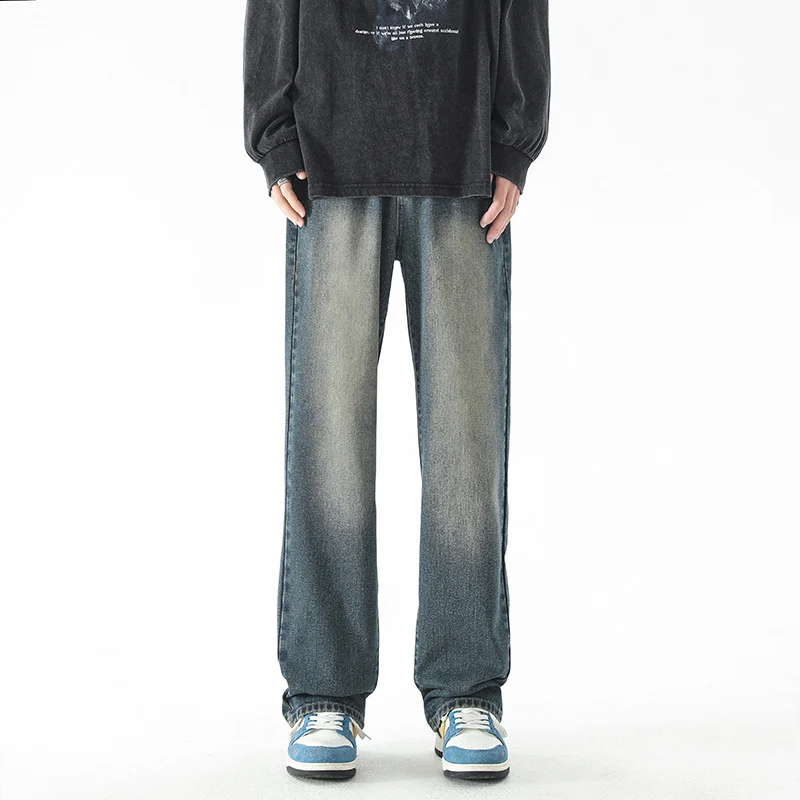 Herren Baggy-Jeans im Vintage-Stonewash mit weitem geradem Bein Nord Taschen