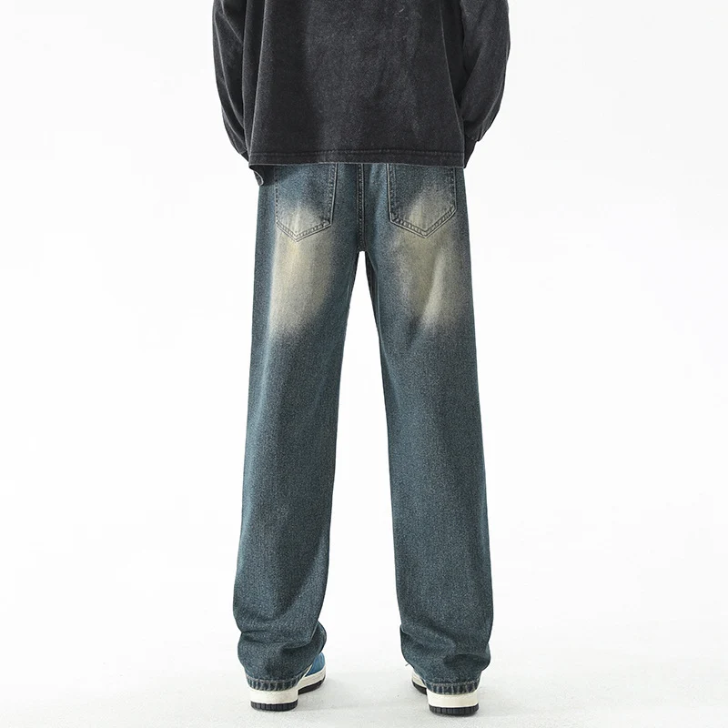 Herren Baggy-Jeans im Vintage-Stonewash mit weitem geradem Bein Nord Taschen