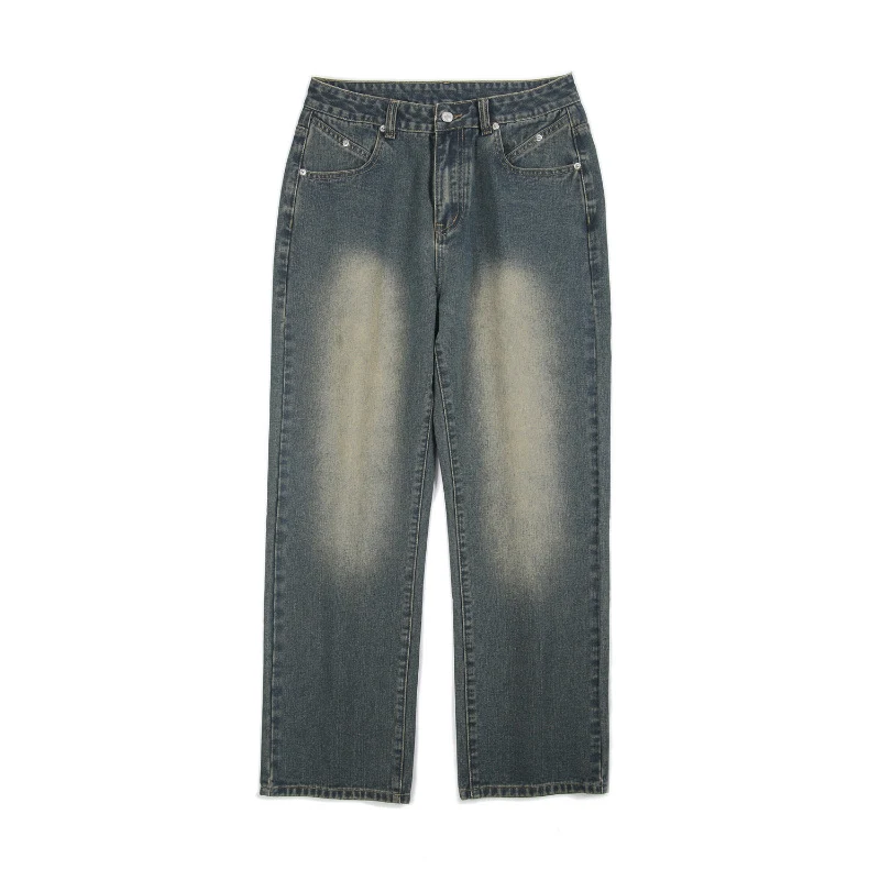 Herren Baggy-Jeans im Vintage-Stonewash mit weitem geradem Bein Nord Taschen