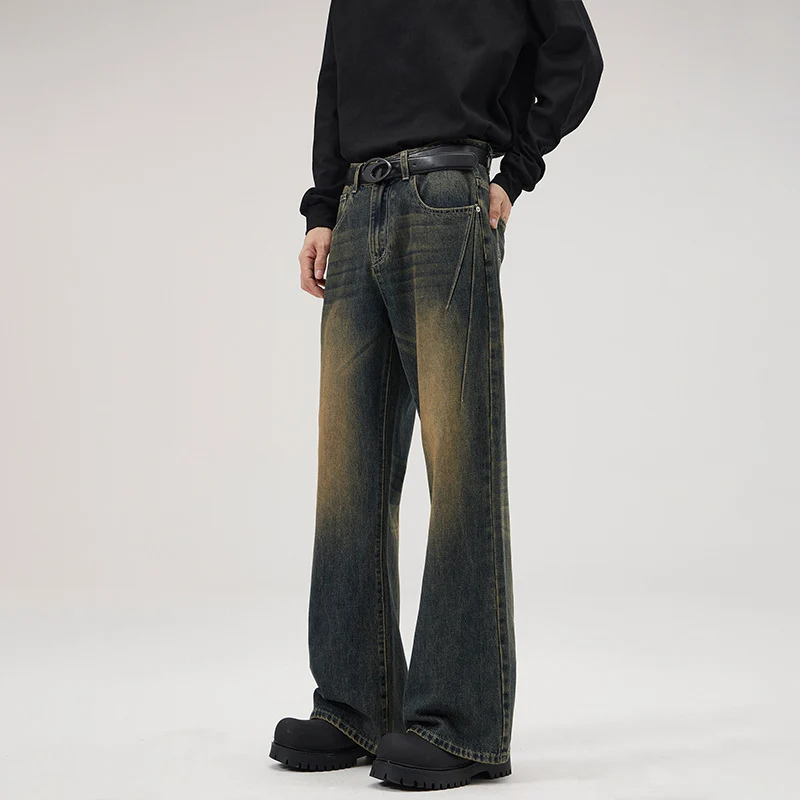 Herren Baggy-Denimhose mit extra weitem Bein und Vintage-Waschung Nord Taschen