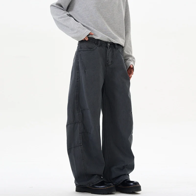 Damen Ultraweite Baumwoll-Canvas Palazzo-Hose mit elastischem Bund und Utility-Nähten Nord Taschen