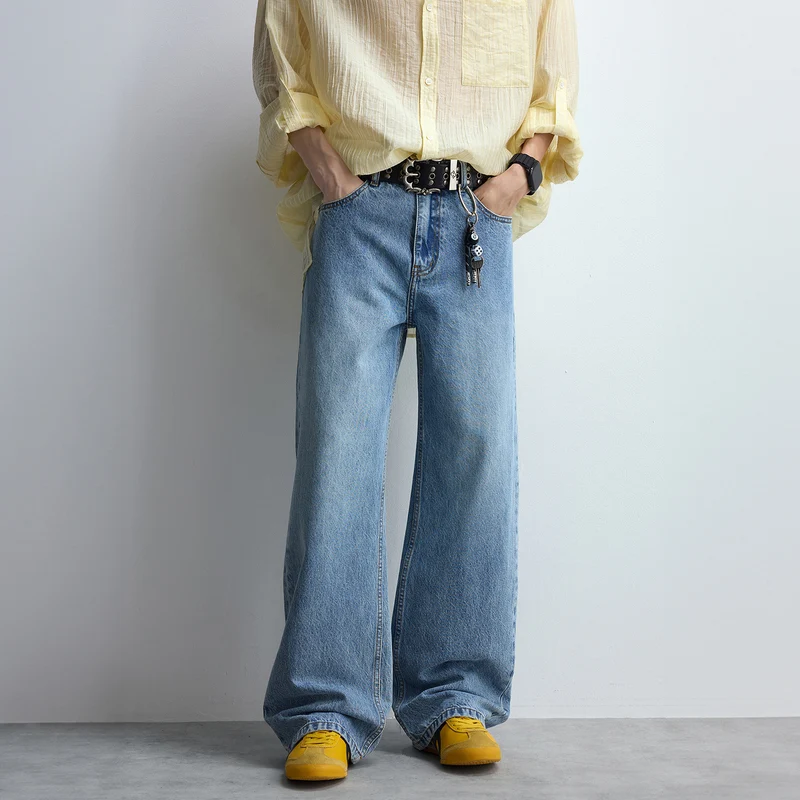 Damen Relaxed-Jeans mit extra weitem Bein, hoher Bund und cleanem Minimal-Design Nord Taschen