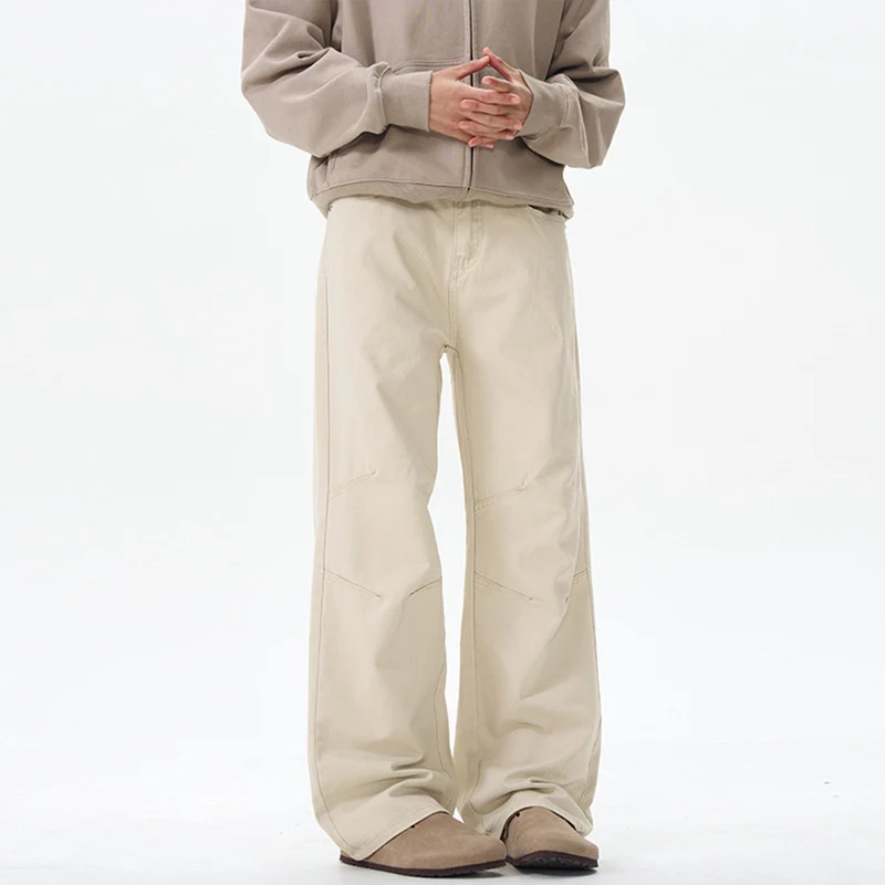 Herren Weite Baumwoll‑Twill‑Hose mit Knie‑Abnähern und fließender Palazzosilhouette Nord Taschen