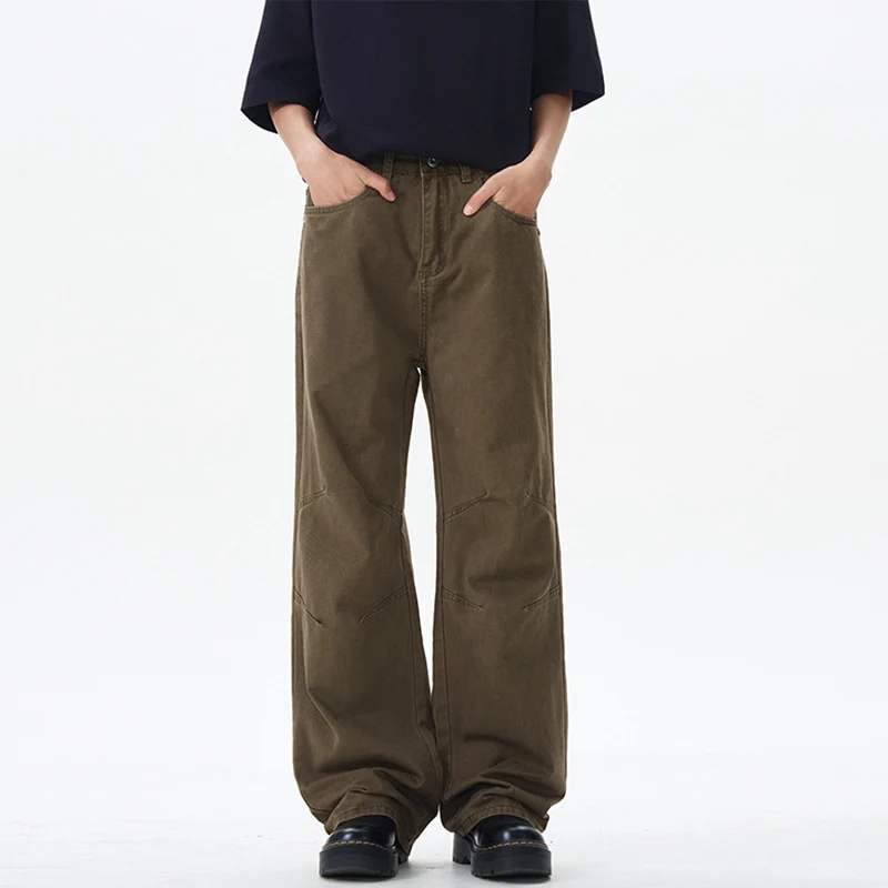 Herren Weite Baumwoll‑Twill‑Hose mit Knie‑Abnähern und fließender Palazzosilhouette Nord Taschen