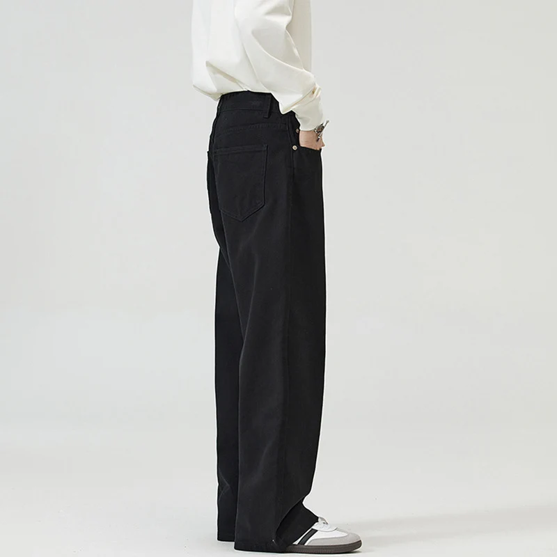 Herren Weite Baumwoll‑Twill‑Hose mit hohem Bund und geradem Bein Nord Taschen