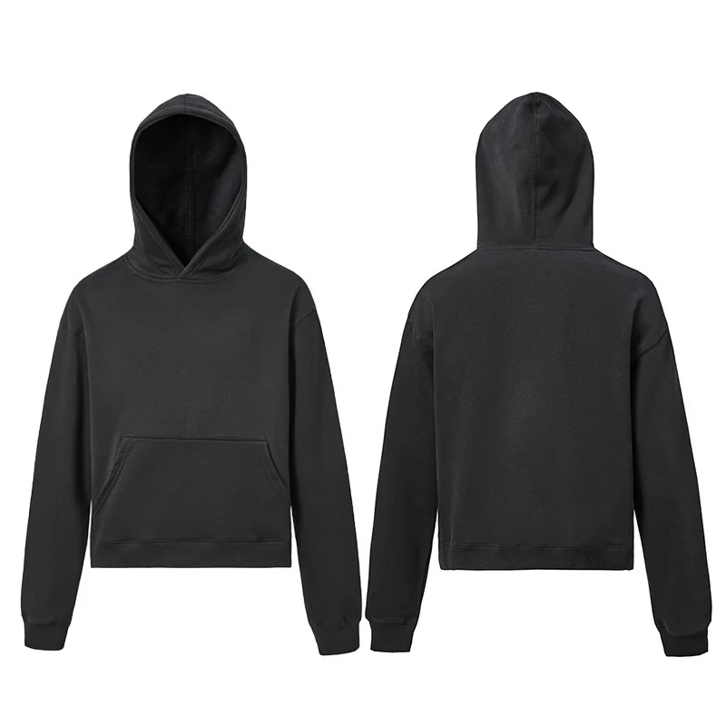 Unisex Kapuzenpullover aus weichem Baumwoll-Fleece mit Kängurutasche und verkürzter Silhouette Nord Taschen