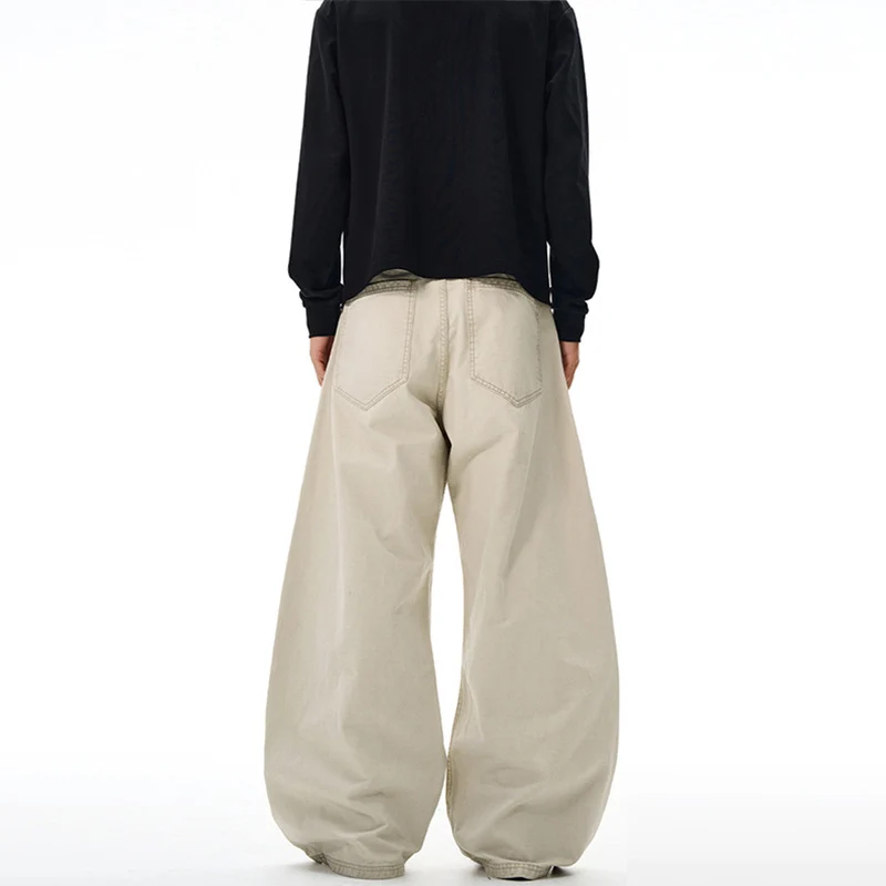 Herren Weitgeschnittene Workwear-Palazzo-Hose aus robustem Baumwoll-Twill mit Paneelnähten Nord Taschen
