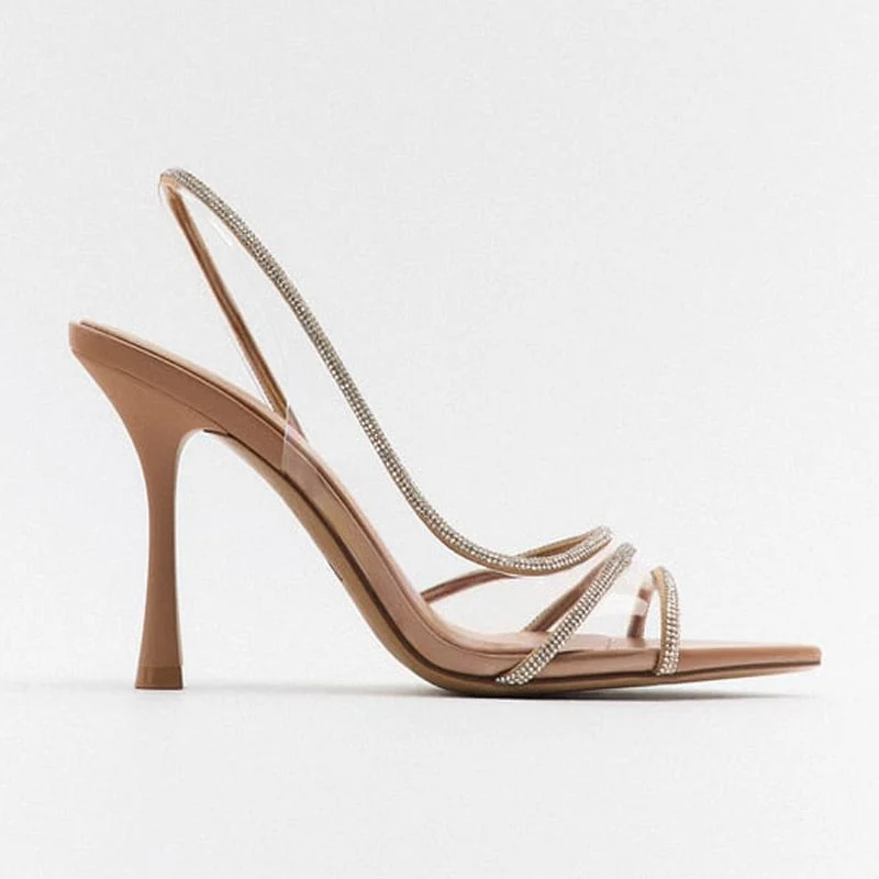 Elegante High-Heeled Sandalen - Stiletto Slingback Peep Toe Schuhe - Vittorelli