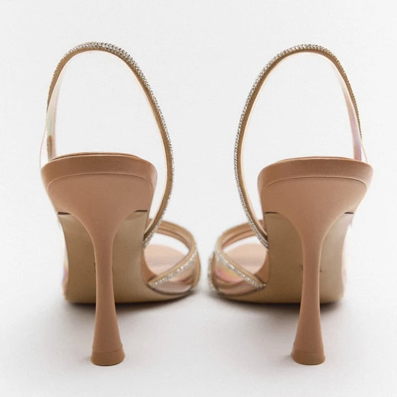Elegante High-Heeled Sandalen - Stiletto Slingback Peep Toe Schuhe - Vittorelli