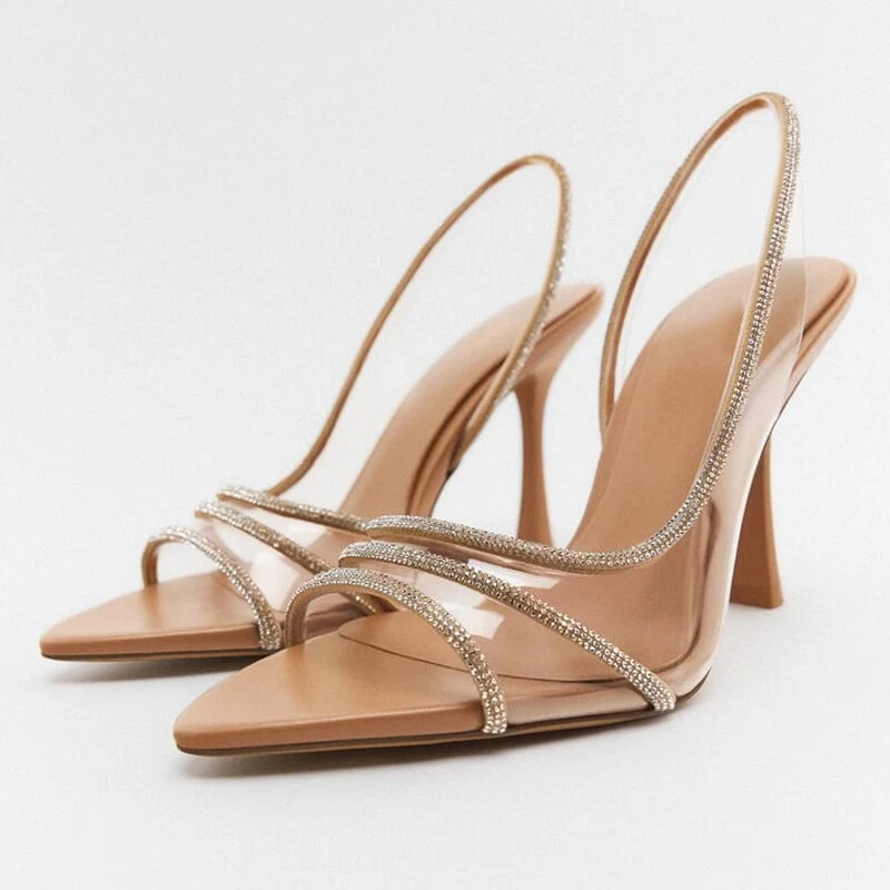 Elegante High-Heeled Sandalen - Stiletto Slingback Peep Toe Schuhe - Vittorelli