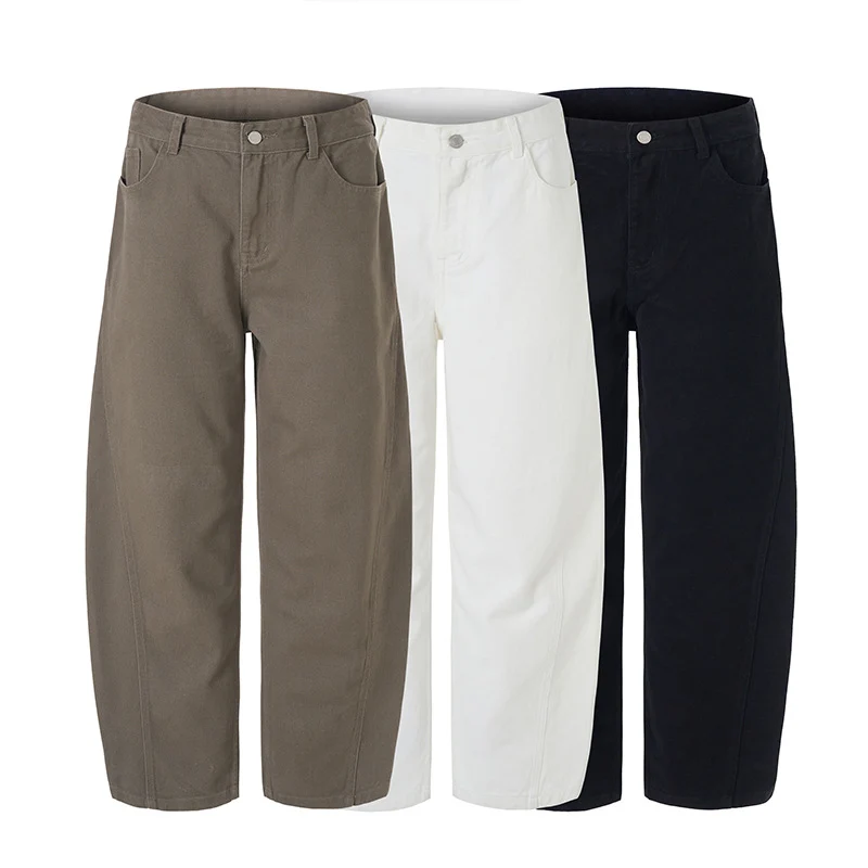 Herren Oversize-Canvas-Hose mit tiefem Schritt und fließender Weite Nord Taschen