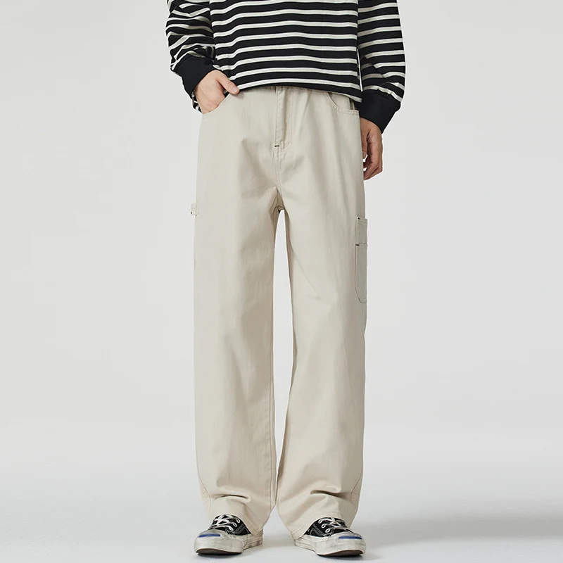 Herren Lockerweite Twill-Cargohose mit aufgesetzten Seitentaschen und geradem Bein Nord Taschen