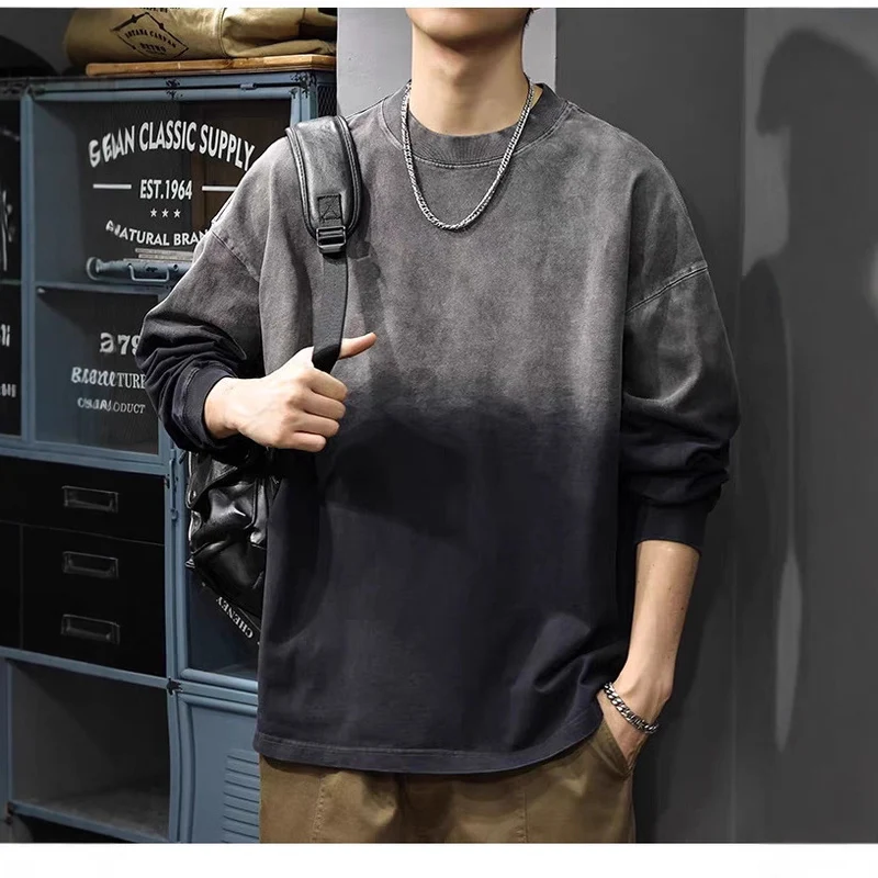 Herren Langarm-T-Shirt mit Ombre-Effekt Nord Taschen