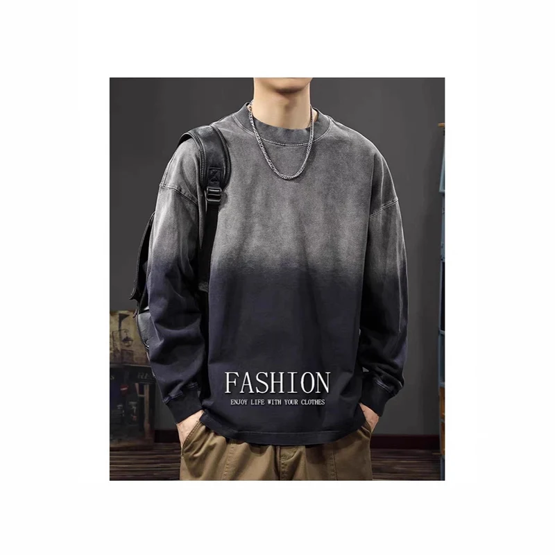 Herren Langarm-T-Shirt mit Ombre-Effekt Nord Taschen