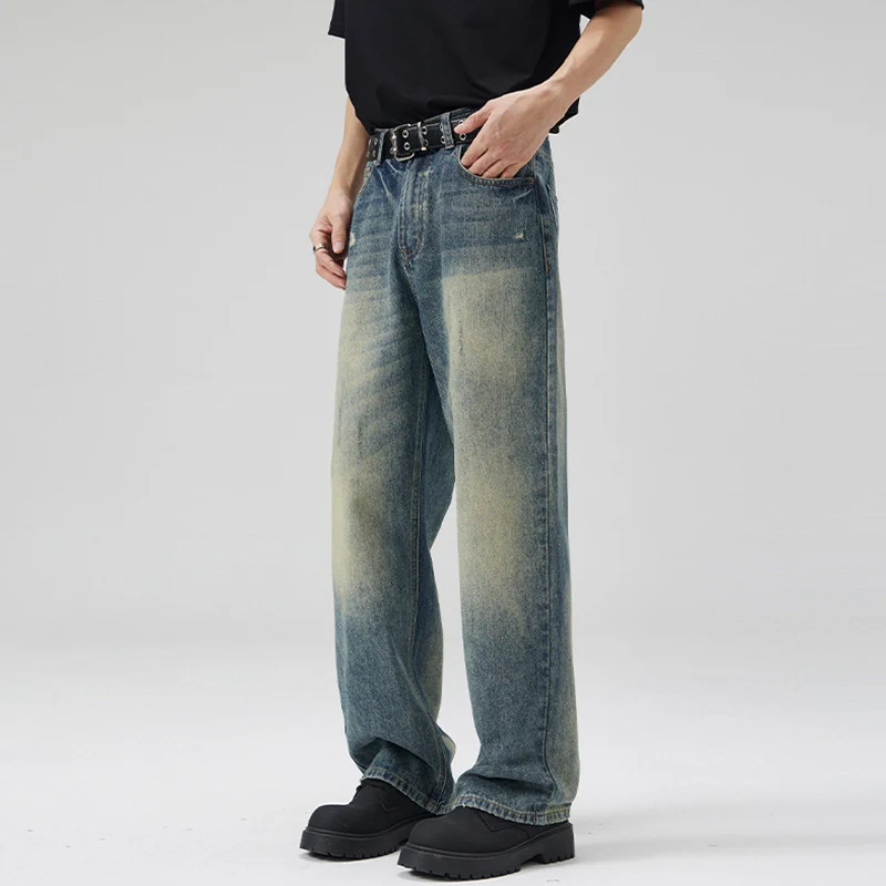 Herren Weit geschnittene Vintage-Denim-Jeans im geraden Baggy‑Cut mit soften Fade-Details Nord Taschen