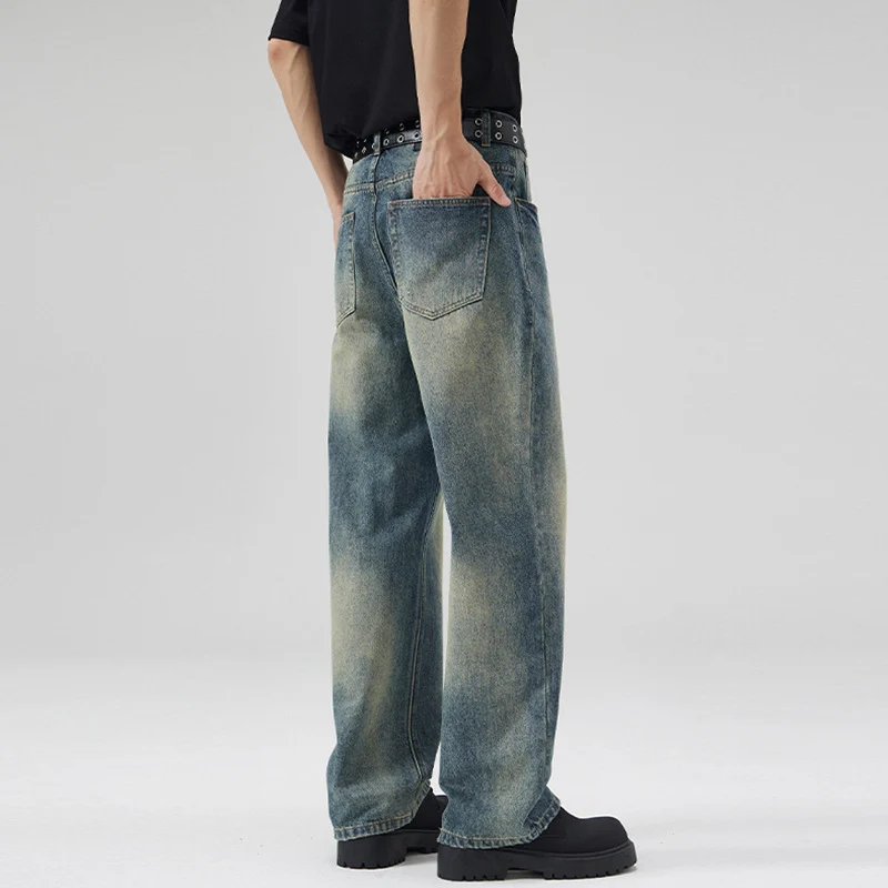 Herren Weit geschnittene Vintage-Denim-Jeans im geraden Baggy‑Cut mit soften Fade-Details Nord Taschen