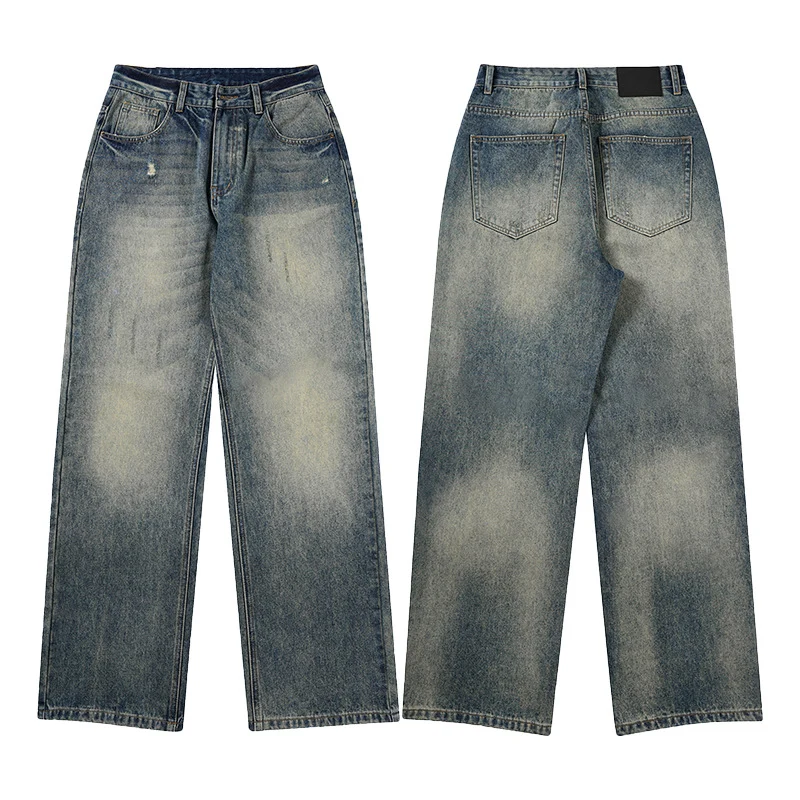 Herren Weit geschnittene Vintage-Denim-Jeans im geraden Baggy‑Cut mit soften Fade-Details Nord Taschen
