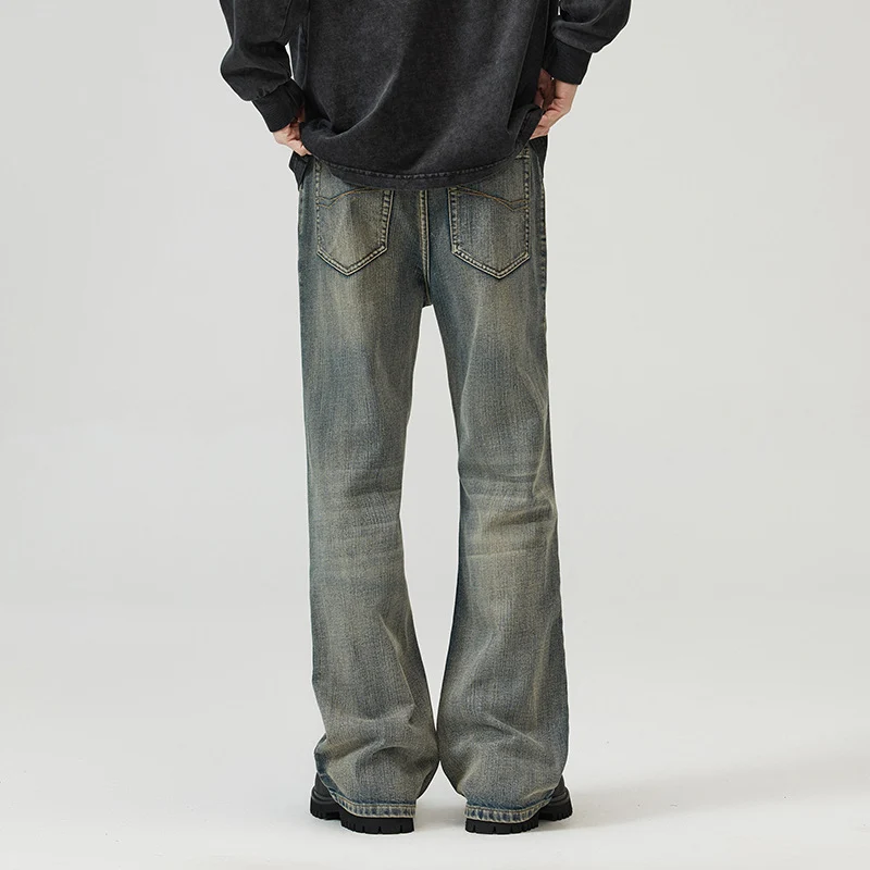 Herren Weit geschnittene Relaxed-Denimhose aus Vintage-Denim mit tiefem Schritt und leichter Used-Waschung Nord Taschen