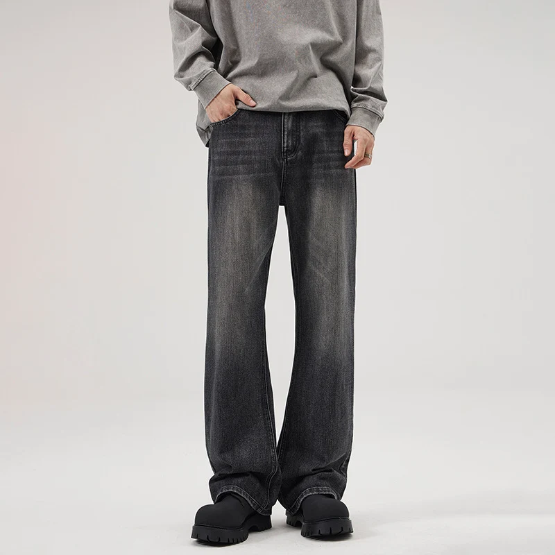 Herren Weit geschnittene Relaxed-Denimhose aus Vintage-Denim mit tiefem Schritt und leichter Used-Waschung Nord Taschen