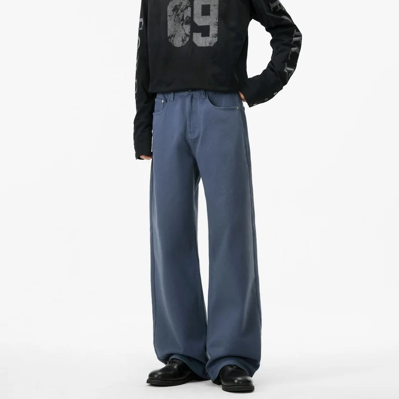 Herren Weit geschnittene Relaxed-Denim-Jeans im geraden Baggy-Schnitt mit hoher Bundlinie Nord Taschen