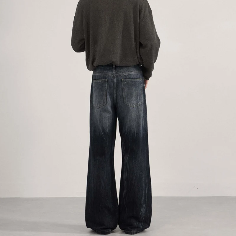 Herren Weit geschnittene Flared-Denim-Jeans mit intensiver Vintage-Waschung Nord Taschen