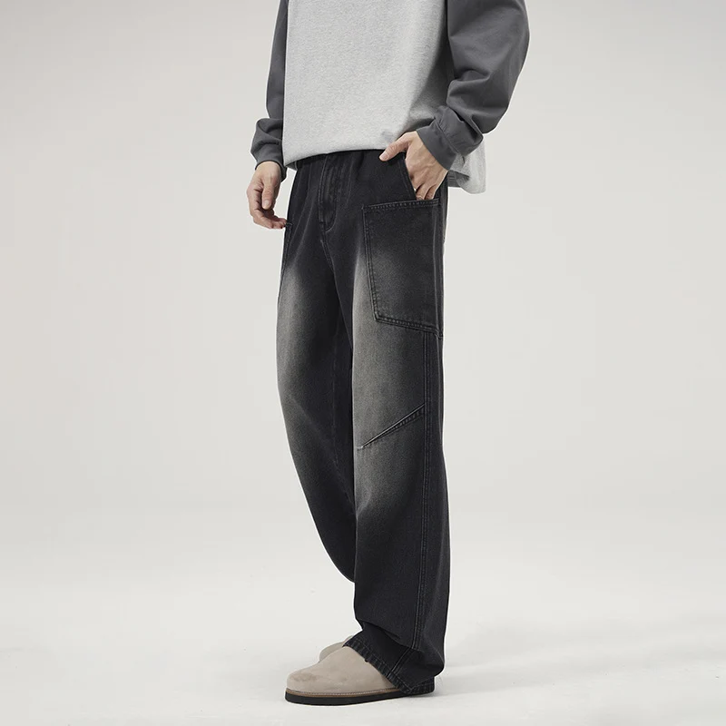 Herren Baggy-Denim-Cargohose mit ergonomischen Knieabnähern und großzügigen Fronttaschen Nord Taschen