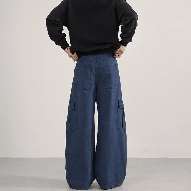 Herren Baggy-Cargohose im Utility-Stil mit tiefem Bund und extra weitem Bein Nord Taschen