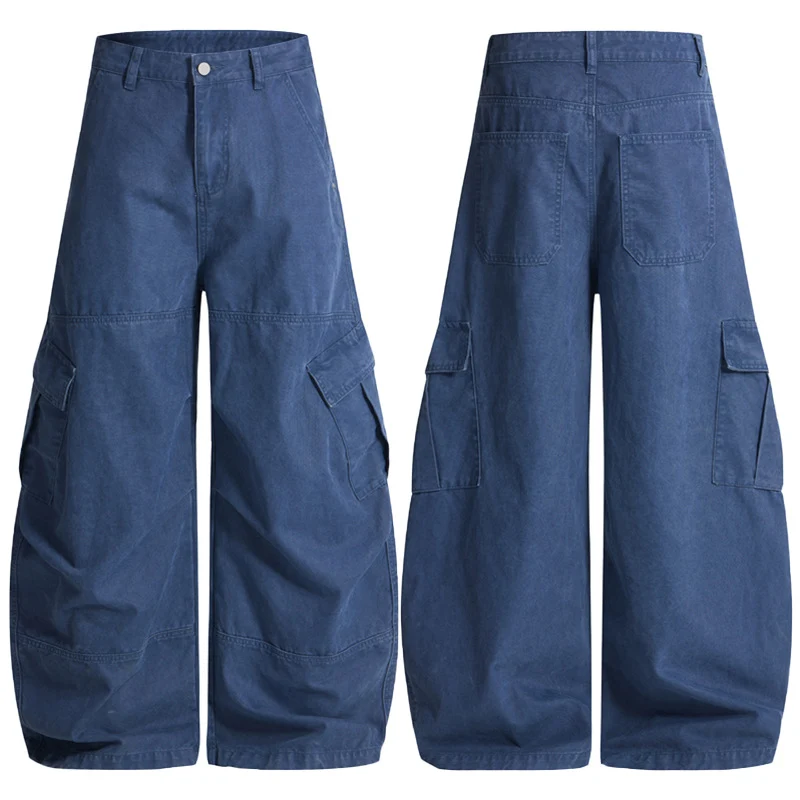 Herren Baggy-Cargohose im Utility-Stil mit tiefem Bund und extra weitem Bein Nord Taschen