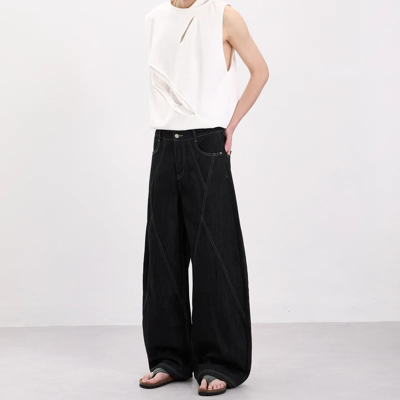 Herren Ärmelloses Oversize-Tanktop mit Mesh‑Einsätzen und asymmetrischem Schnitt Nord Taschen