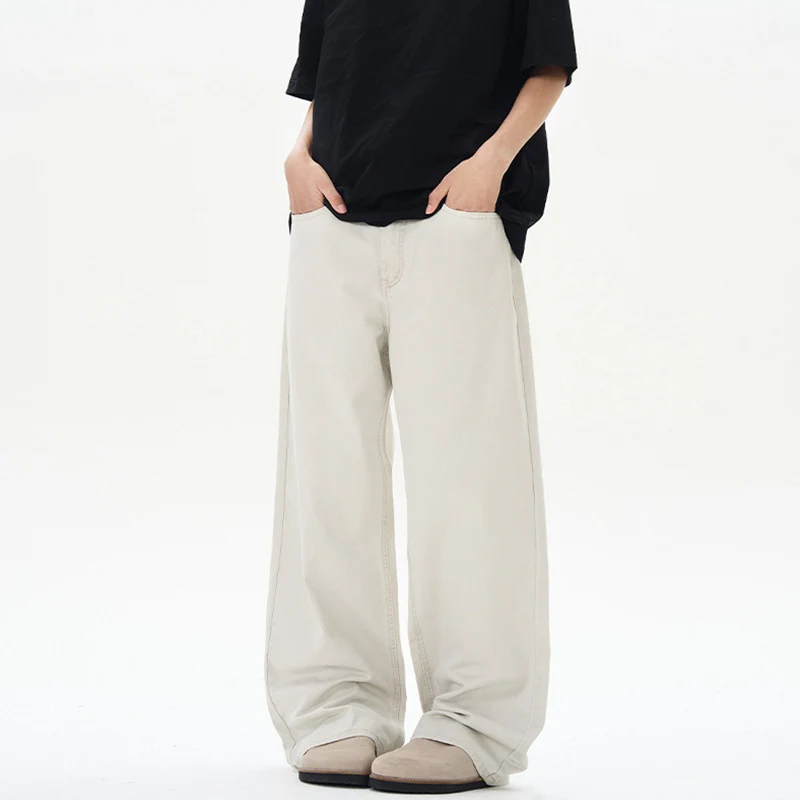 Damen Hochgeschnittene Baumwoll-Jeans mit extra weitem Bein Nord Taschen