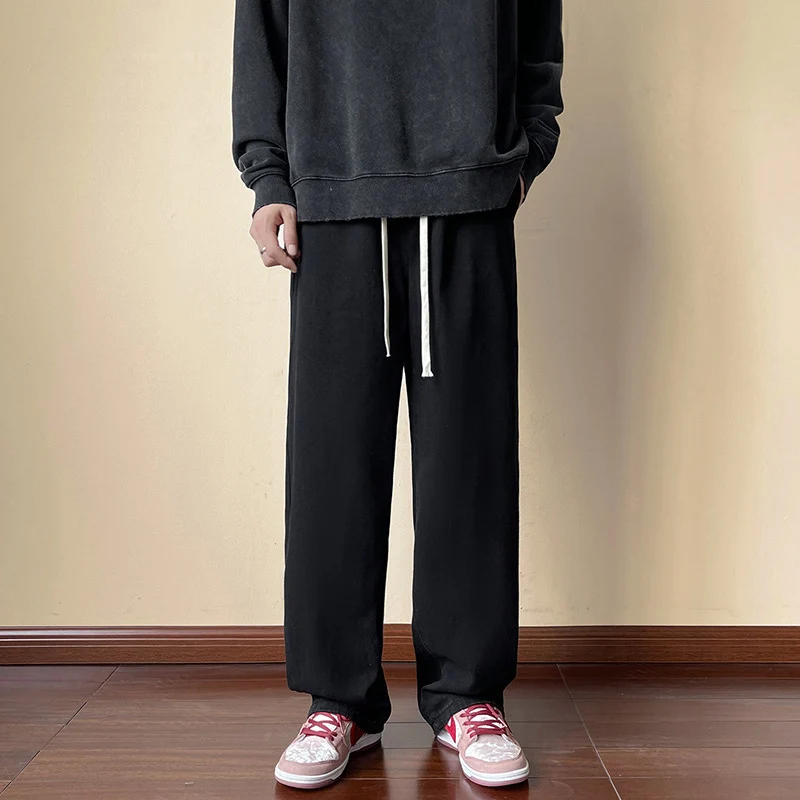 Herren locker sitzende Jeanshose im Oversize-Baggy-Stil mit Tunnelzug Nord Taschen