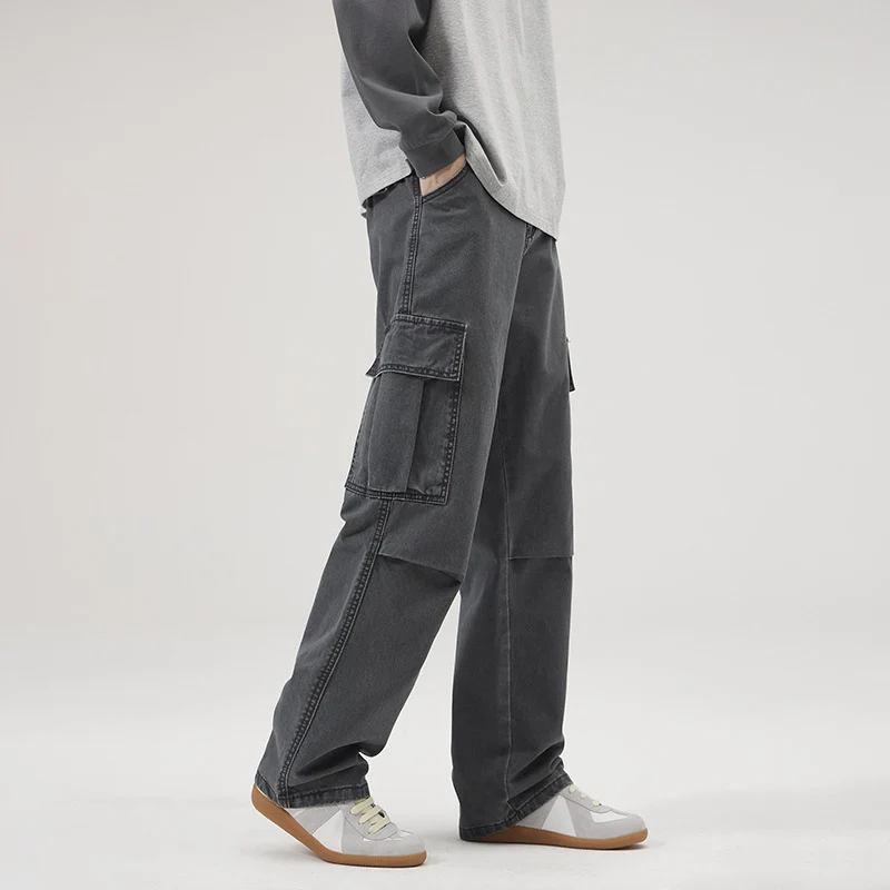 Herren Locker geschnittene Utility‑Cargohose mit verstärkten Knien und tiefem Schritt Nord Taschen