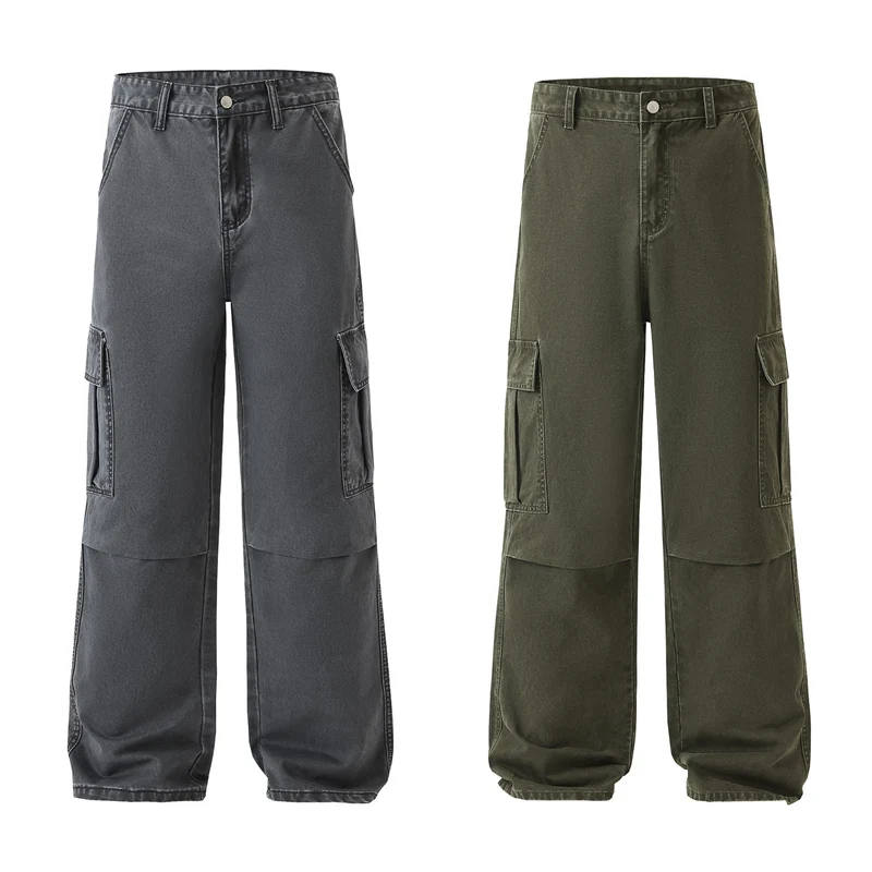 Herren Locker geschnittene Utility‑Cargohose mit verstärkten Knien und tiefem Schritt Nord Taschen