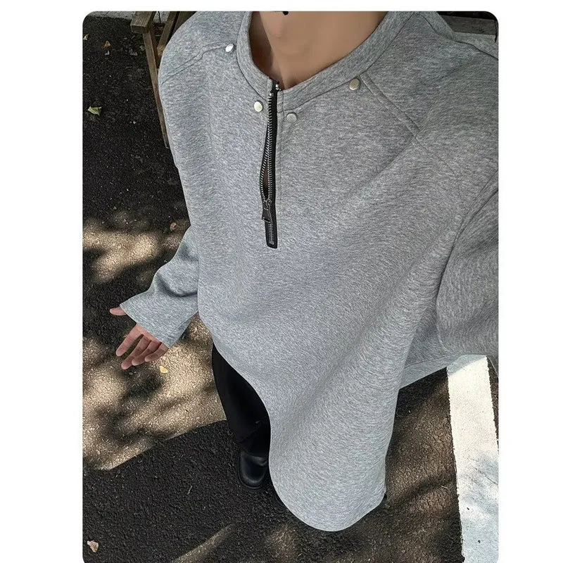 Herren Hochwertiger Stehkragenpullover Nord Taschen