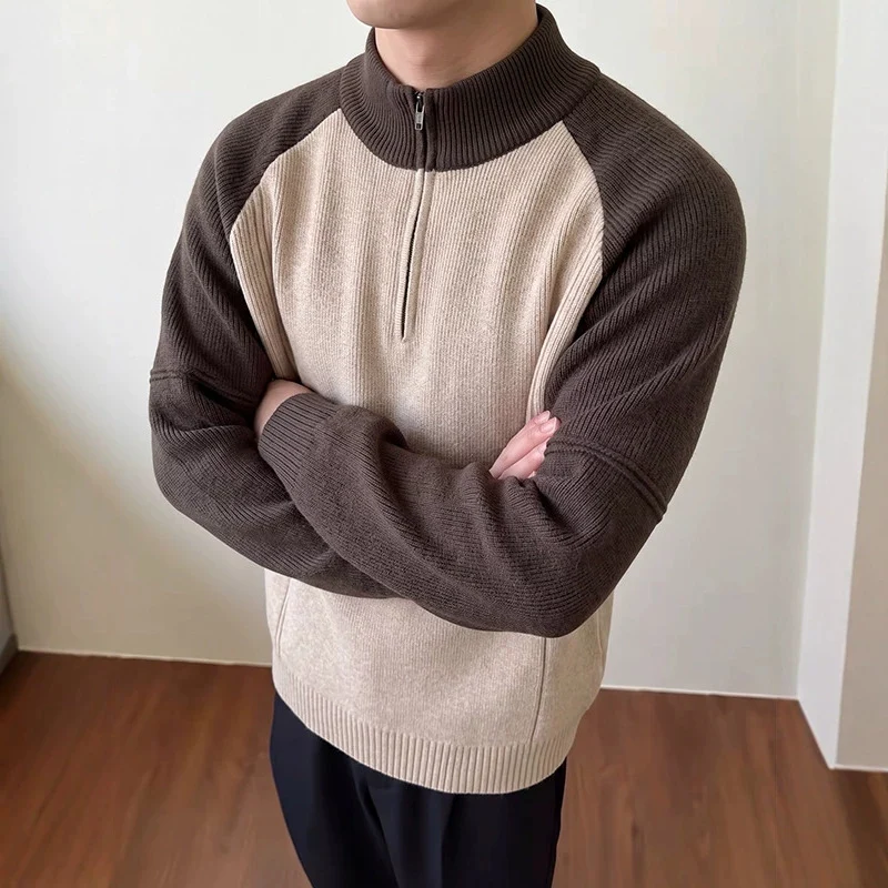 Herren Halbzip-Pullover mit Strickmuster Nord Taschen
