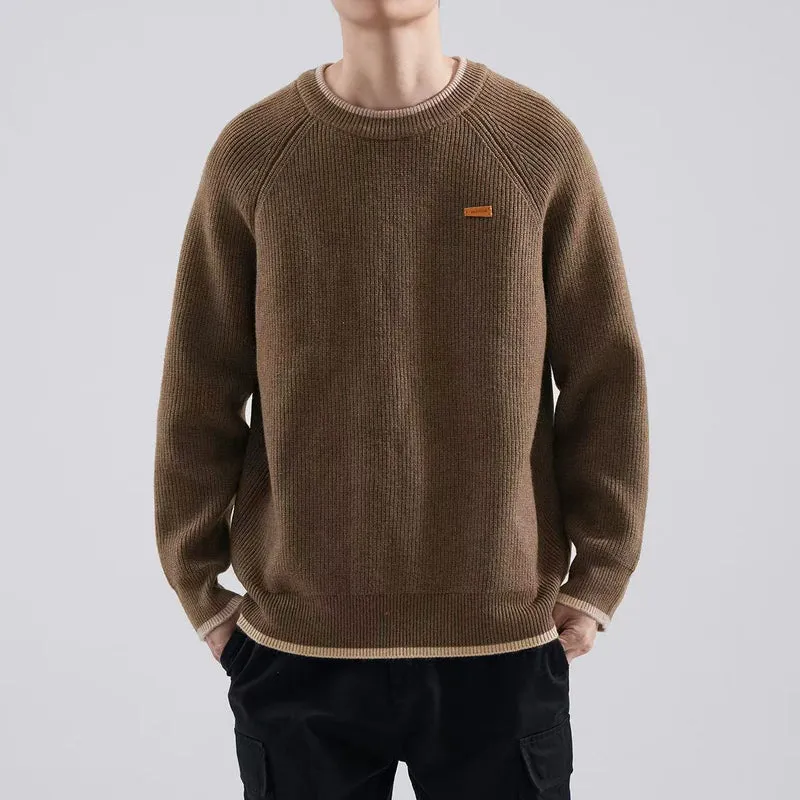 Herren Gemütlicher Strickpullover Nord Taschen