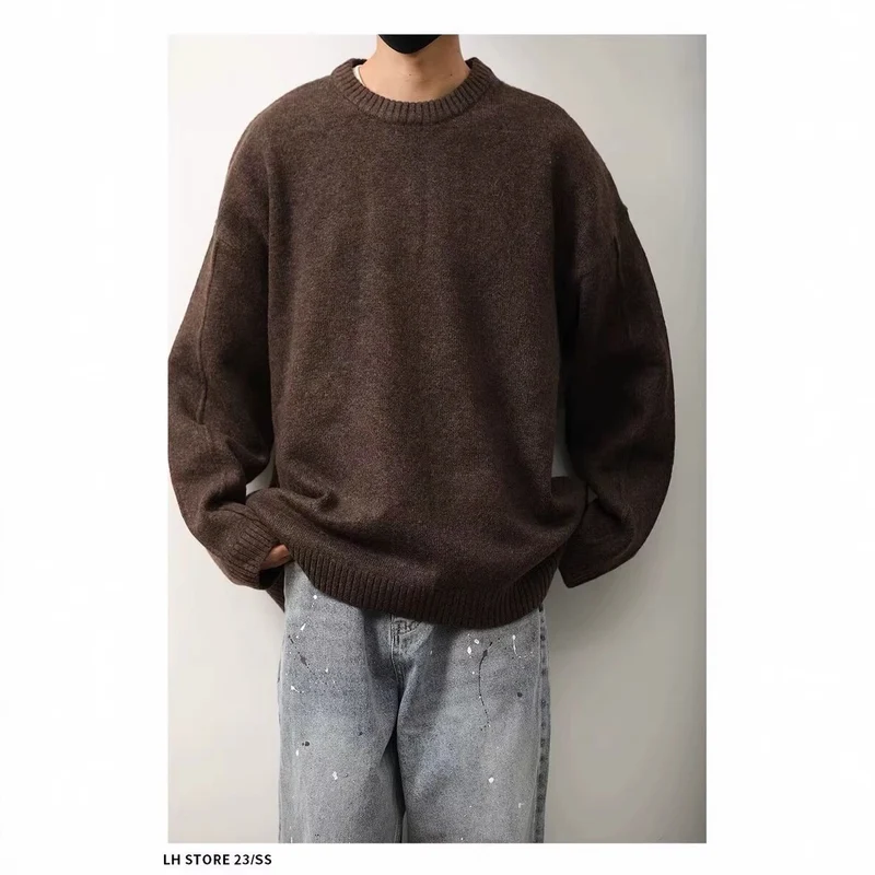 Herren Gemütlicher Oversized Pullover Nord Taschen