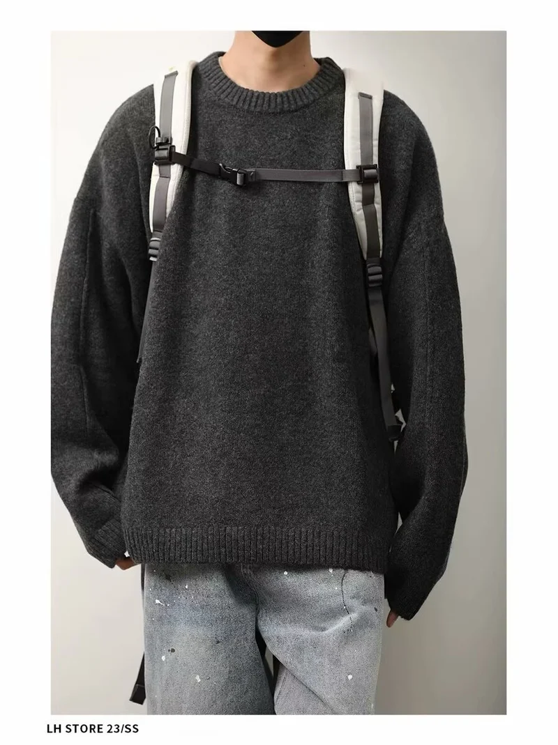 Herren Gemütlicher Oversized Pullover Nord Taschen